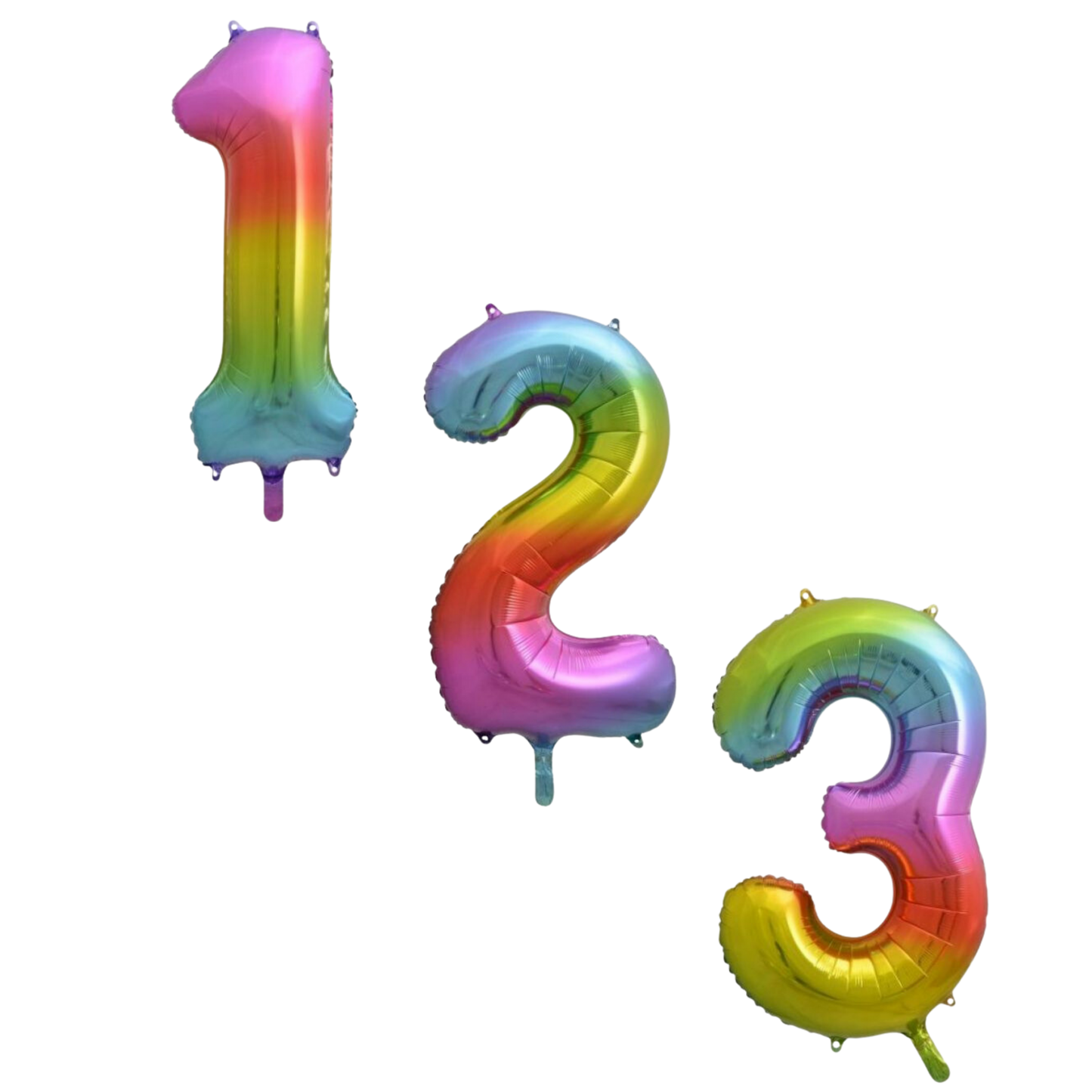 Large Foil Number - Rainbow
