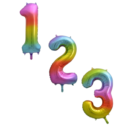 Large Foil Number - Rainbow