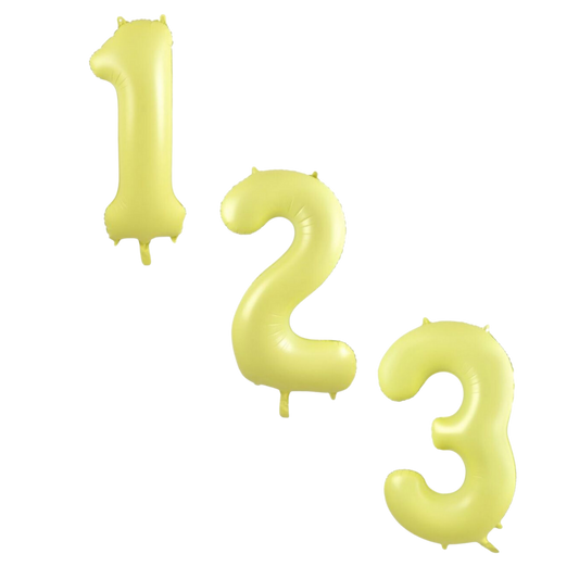 Large Foil Number - Pastel Matte Yellow