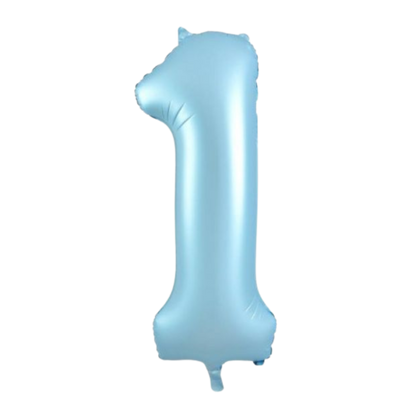 Large Foil Number - Pastel Matte Blue