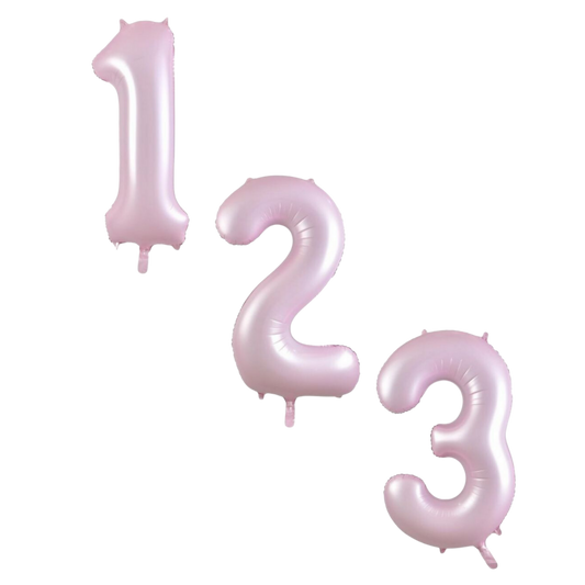 Large Foil Number - Pastel Matte Pink
