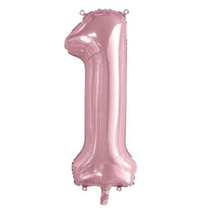 Large Foil Number - Light Pink