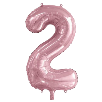 Large Foil Number - Light Pink