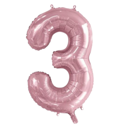 Large Foil Number - Light Pink