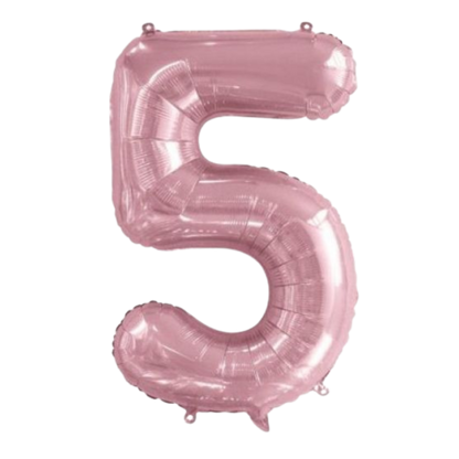 Large Foil Number - Light Pink