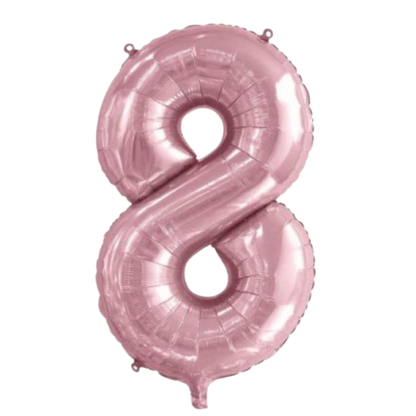 Large Foil Number - Light Pink