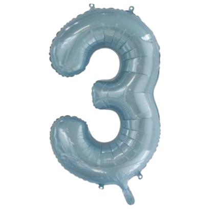 Large Foil Number - Light Blue