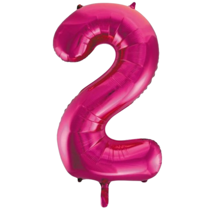 Large Foil Number - Hot Pink