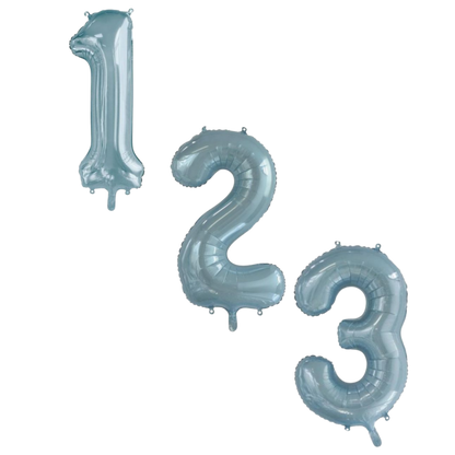 Large Foil Number - Light Blue