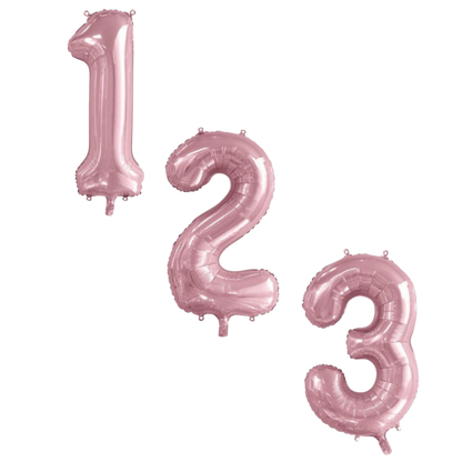 Large Foil Number - Light Pink