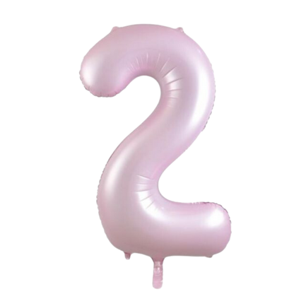 Large Foil Number - Pastel Matte Pink