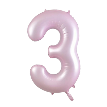 Large Foil Number - Pastel Matte Pink