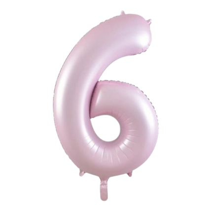 Large Foil Number - Pastel Matte Pink