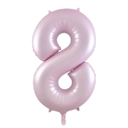 Large Foil Number - Pastel Matte Pink