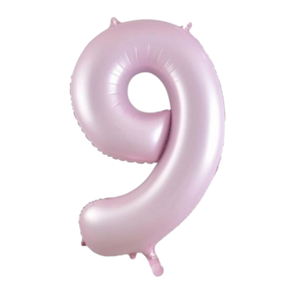 Large Foil Number - Pastel Matte Pink