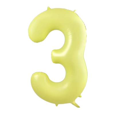 Large Foil Number - Pastel Matte Yellow