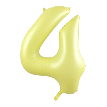 Large Foil Number - Pastel Matte Yellow