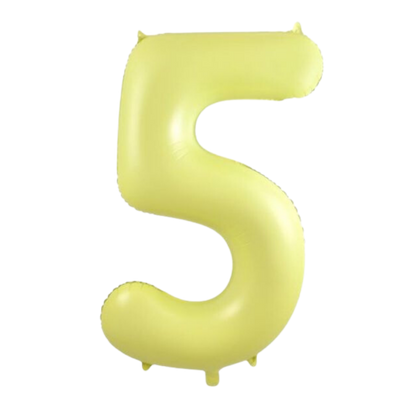 Large Foil Number - Pastel Matte Yellow