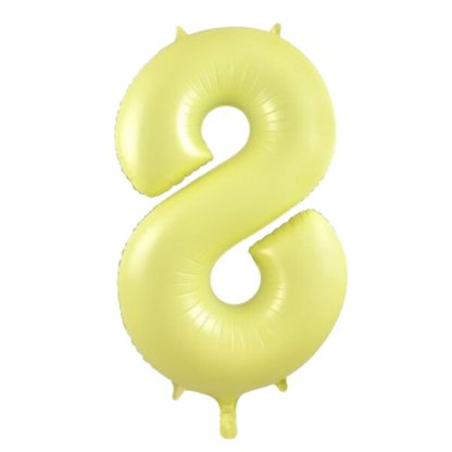 Large Foil Number - Pastel Matte Yellow