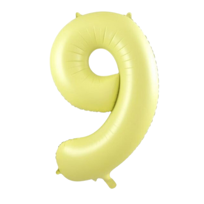 Large Foil Number - Pastel Matte Yellow