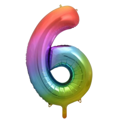 Large Foil Number - Rainbow